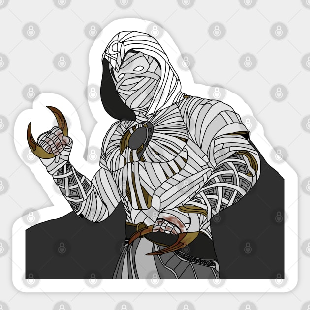 Moon Knight Sticker by sara-fanarts